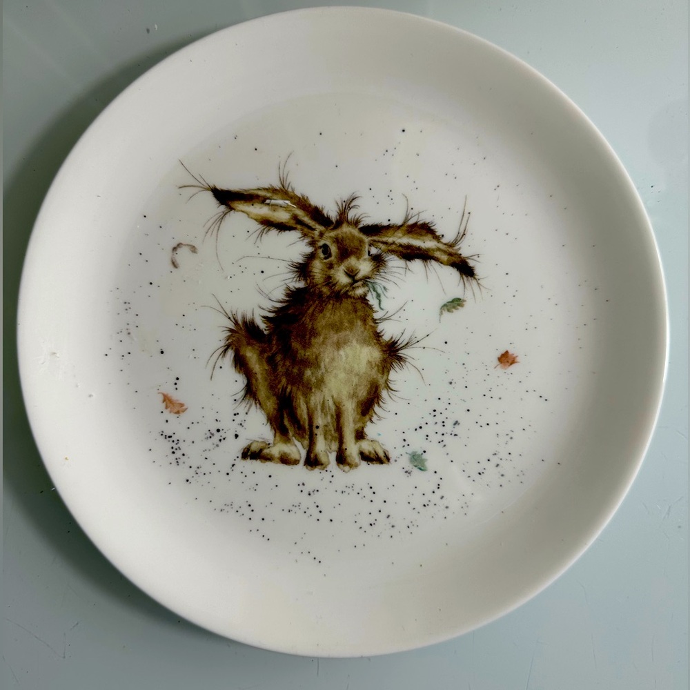 Royal Worchester salad plate, rabbit 8 1/4” Wrendale Designs